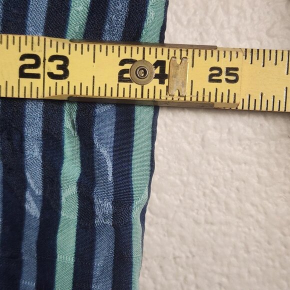 Tommy Bahama Shirt Mens Large Blue Green 100% Silk Relax Striped Hawaiian Camp - Picture 12 of 12